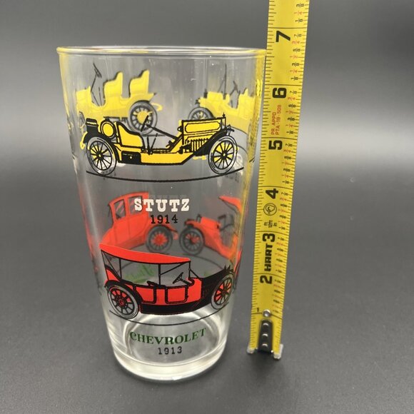 Vtg Classic Car Drinking Glass Stutz Chevrolet Ford Buick Studebaker Hudson 24oz - Picture 7 of 11